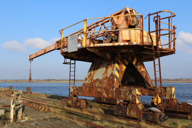 Rusting Crane on Derelict Wharf, Ardeer Peninsula