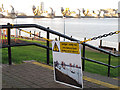 TQ4179 : Flood warning at the Thames Barrier by Stephen Craven