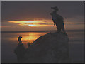 SD4264 : Cormorants at sunset on the Stone Jetty, Morecambe by Karl and Ali