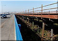 Parallel road and railway bridges, Barry Island