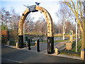 The entrance arch to Northgate Ponds