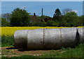 Straw bales next to Stonepit Cottage