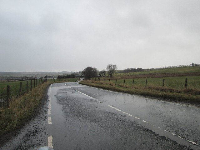 The B7016 heading for Stobwood near Forth
