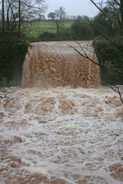 Trull waterfall in flood