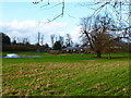 Club house and lake at Clandon Regis Golf Course