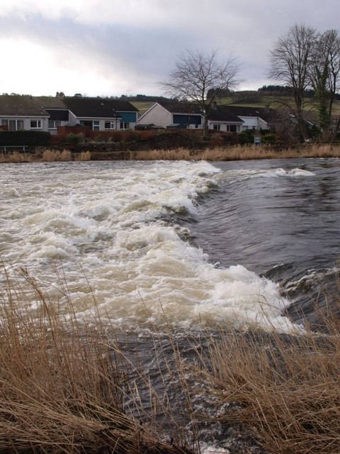 Weir in the River Tweed at Peebles