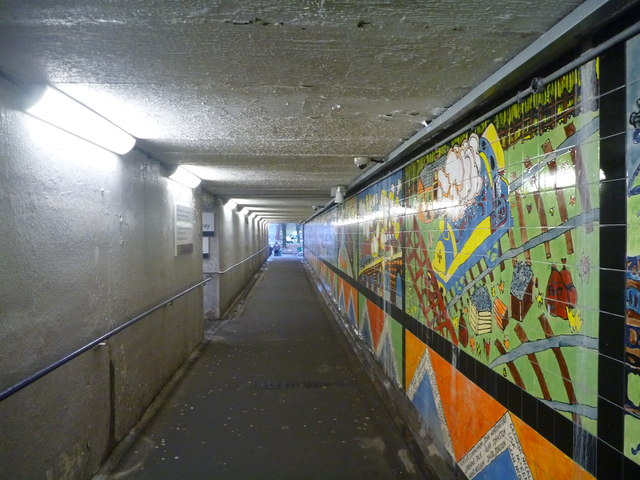 Glasgow Townscape : Underpass Under Railway At Hyndland Station