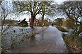 Floodwater beside the River Test