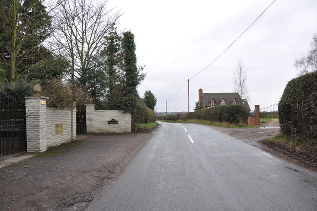 Kiddemore Green Road showing the entrance to Villa Farm