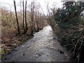 Afon Cynon downstream from a footbridge in Robertstown, Aberdare