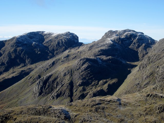 Scafell and Scafell Pike seen from the summit of Bowfell