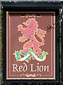 Red Lion pub sign at Wombourne, Staffordshire