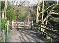 Start of the permissive riverside footpath