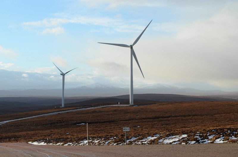 Two Wind Turbines at Gordonbush Wind... © Andrew Tryon cc-by-sa/2.0 ...