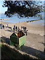 SZ1992 : Mudeford: looking down onto a ruined beach hut by Chris Downer