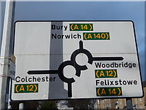 TM1544 : Sign on Norwich Road by Hamish Griffin