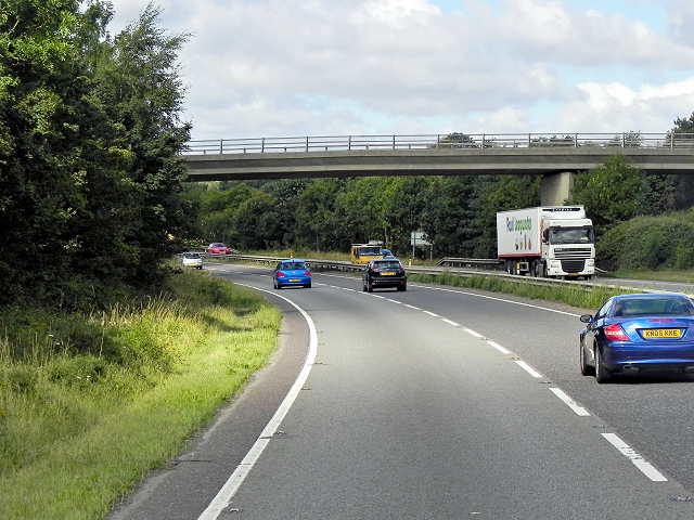Bridge over the A14 near Woolpit