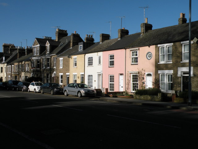Colourful terrace, Huntingdon Road
