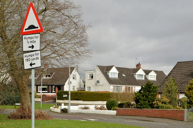 "Road humps" sign, Lisburn
