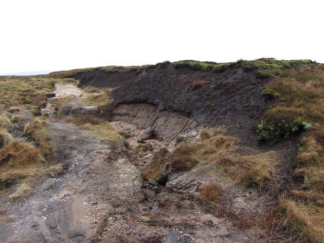 Eroded peat beside the Pennine Way