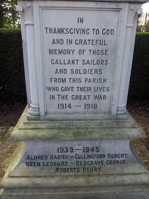Names of the Fallen on Wenhaston War Memorial 4