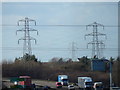 Pylons from Bridge near Thorington Hall