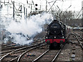 Steam locomotive Scots Guardsman approaching Carlisle