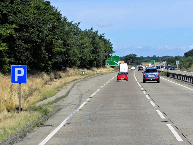 Layby on Westbound A14, Levington Heath