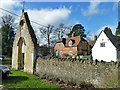 Ruin and old houses, Waterperry