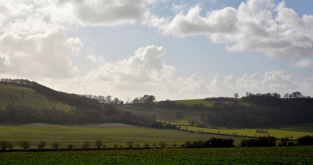View over farmland, Sydmonton, Hampshire