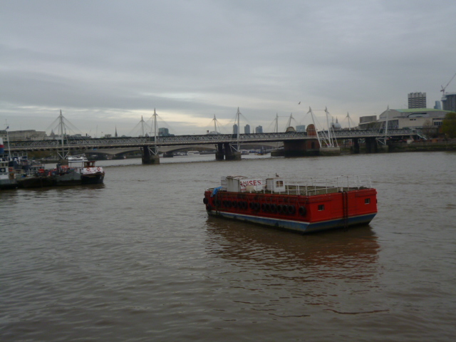 Boats and the Hungerford Bridge