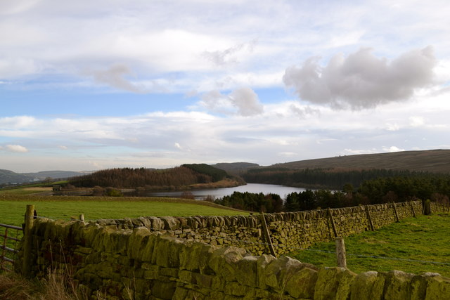 Midhope Reservoir and surrounds, viewed from Midhope Hall Lane, near Upper Midhope