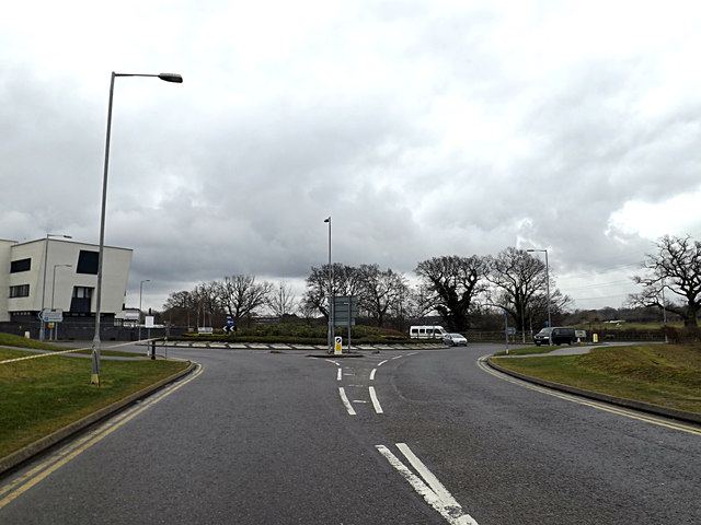 Approaching the Colney Lane roundabout