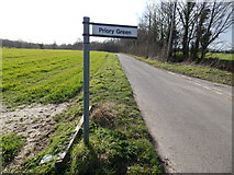 TL9443 : Sign for Priory Green (from Round Maple direction) by Hamish Griffin