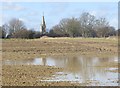 Flooded fields at Woolpit