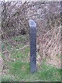 NT0277 : Boundary post on the Union Canal towpath by M J Richardson