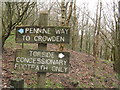 Pennine Way sign near Crowden