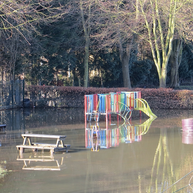 Flooded playground, Severn Park