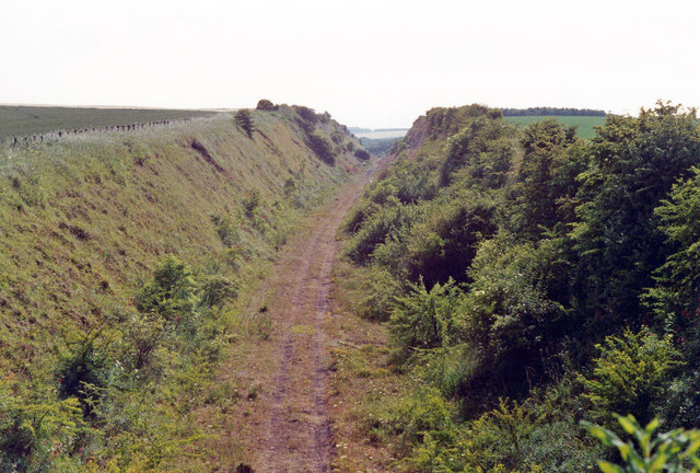 Track-bed of former Market Weighton - Driffield railway near Enthorpe, 1992