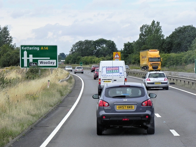 Westbound A14 Near Ellington © David Dixon Cc-by-sa 2.0 :: Geograph 