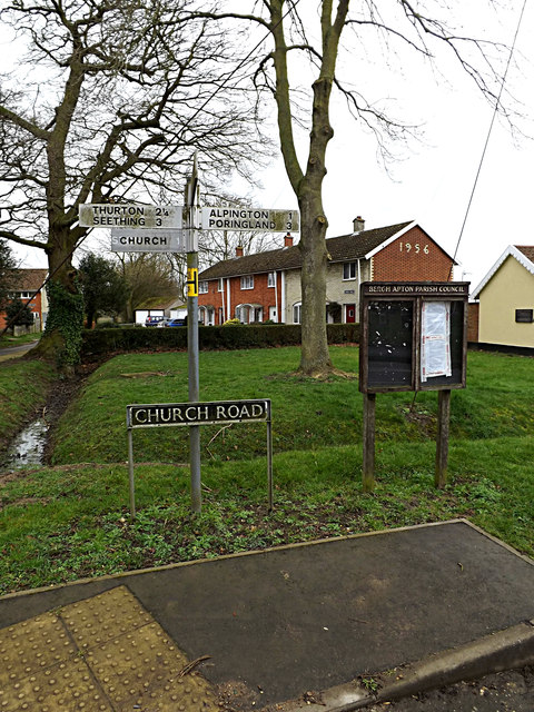 Roadsign, Church Road sign & Village... © Geographer cc-by-sa/2.0 ...