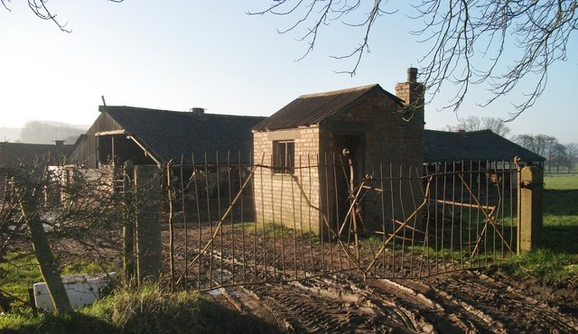 Derelict factory gatehouse building at Peaton Hall