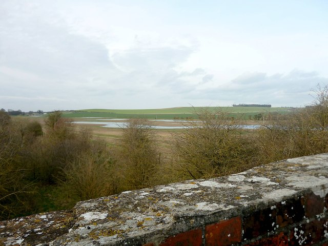 View from the bridge of floods at Blewbury Down