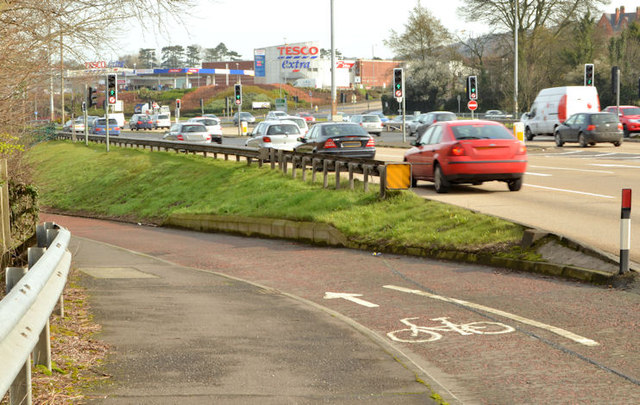 Cycle lanes and subways, Sydenham bypass, Tillysburn, Belfast - March 2014(5)