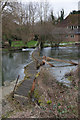 Rickety footbridge across River Itchen at Abbots Worthy