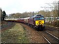 The Winter West Highland Statesman approaching Hyndland railway station