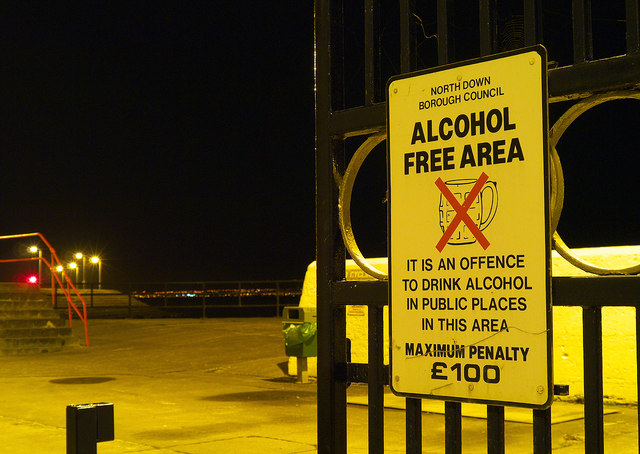 'Alcohol Free Area' sign, Bangor