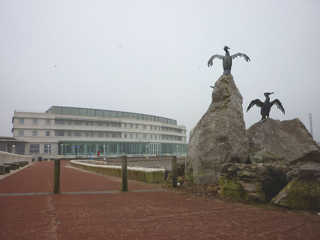 A murky March morning at the Midland in Morecambe