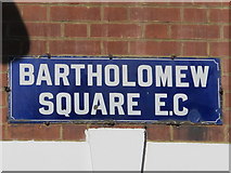 TQ3282 : Old sign for Bartholomew Square, EC1 by Mike Quinn