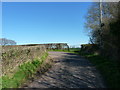 Bend in the road, near Wern-derby Wood